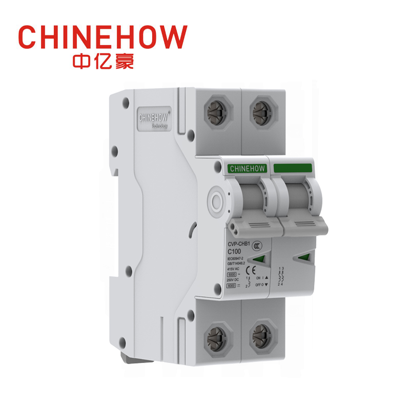 Миниатюрный автоматический выключатель IEC 2P серии CVP-CHB1 белого цвета