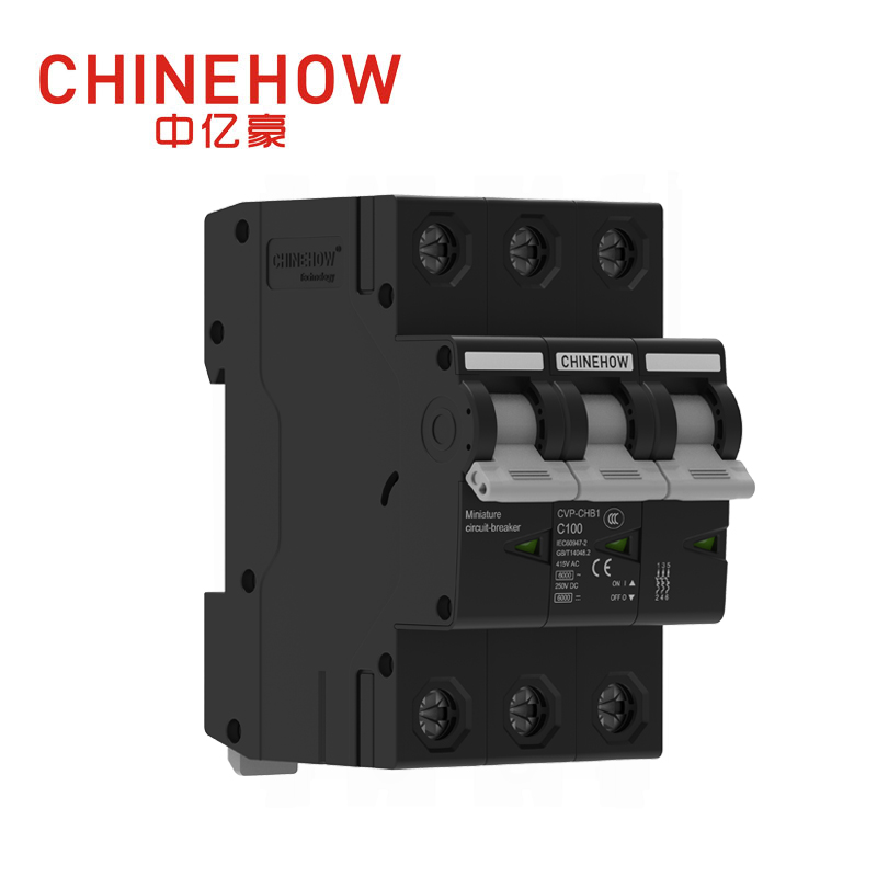 Миниатюрный автоматический выключатель IEC 3P серии CVP-CHB1 черного цвета