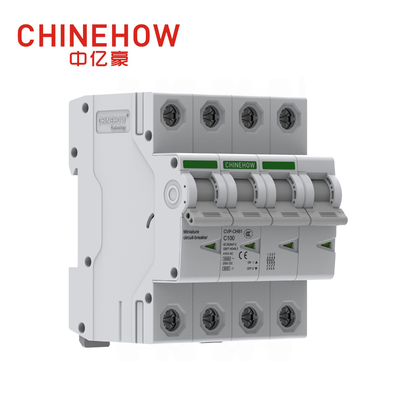 Миниатюрный автоматический выключатель IEC 4P серии CVP-CHB1 белого цвета