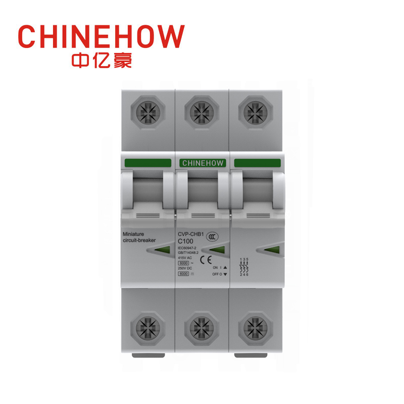 Миниатюрный автоматический выключатель IEC 3P серии CVP-CHB1 белого цвета
