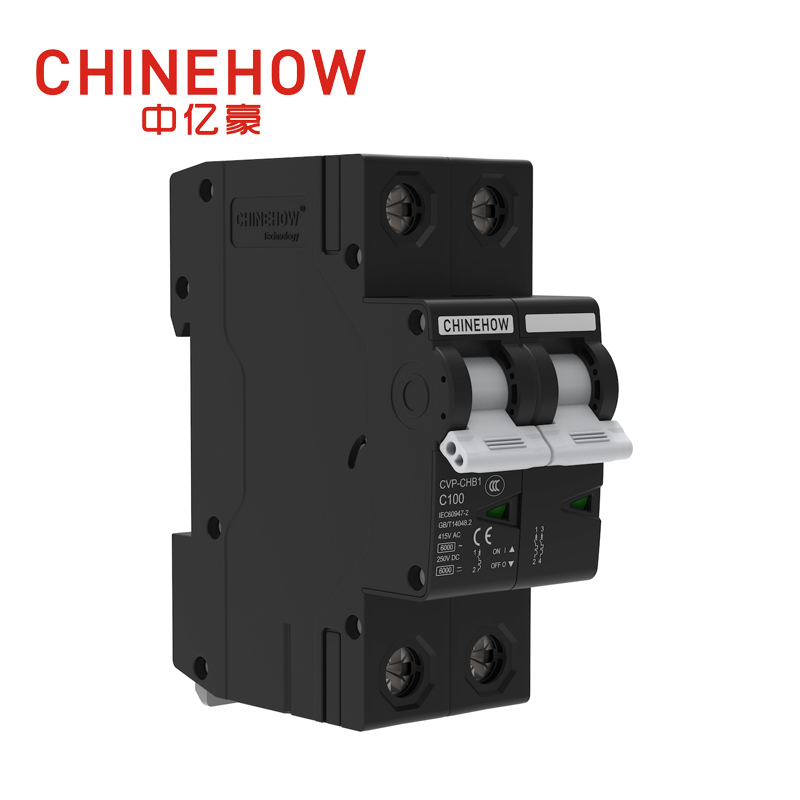 Миниатюрный автоматический выключатель IEC 2P серии CVP-CHB1 черного цвета