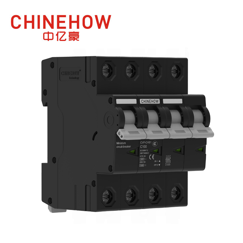 Миниатюрный автоматический выключатель IEC 4P серии CVP-CHB1 черного цвета