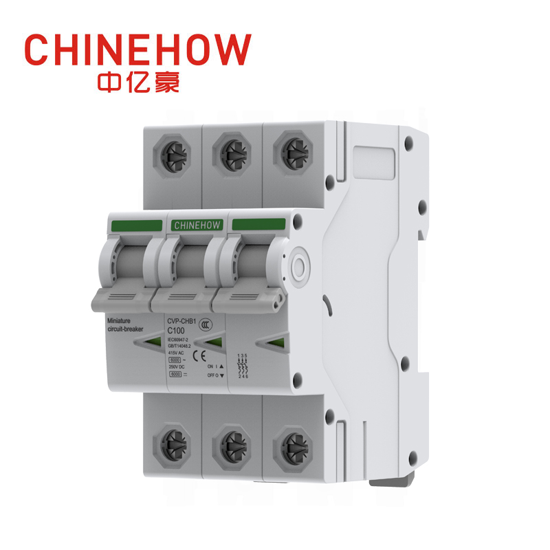 Миниатюрный автоматический выключатель IEC 3P серии CVP-CHB1 белого цвета