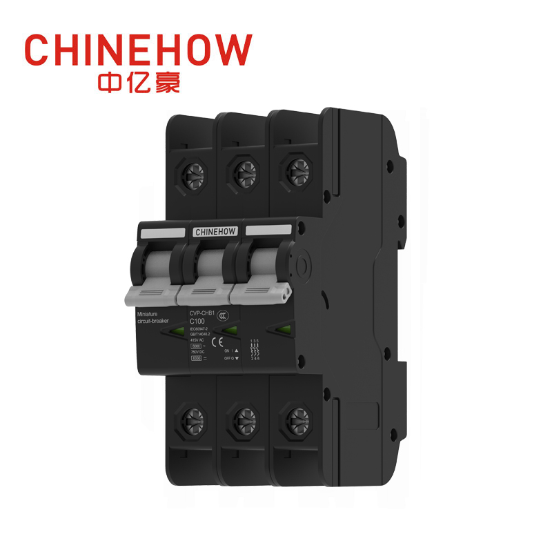 Миниатюрный автоматический выключатель серии CVP-CHB1 3P черного цвета